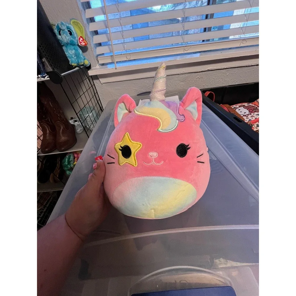 Squishmallows‎ 8 Inch Sienna the Caticorn Star Eye Rainbow Plush Toy Kellytoy